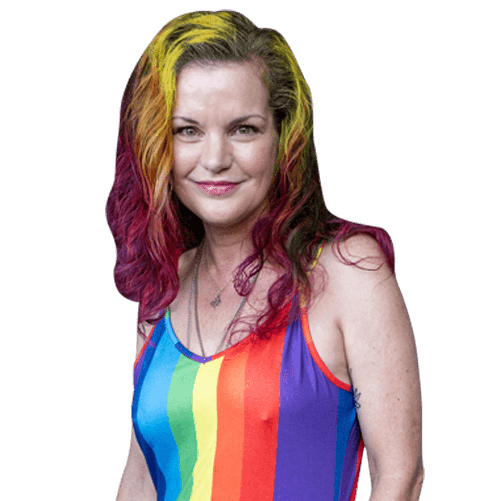 Pauley Perrette (Colourful Dress) Half Body Buddy Cutout