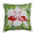 thumbnail image 1 of LR Home Panama Performance Poly Filled Pillow in Pink/Green, 20" x 20", 1 of 11