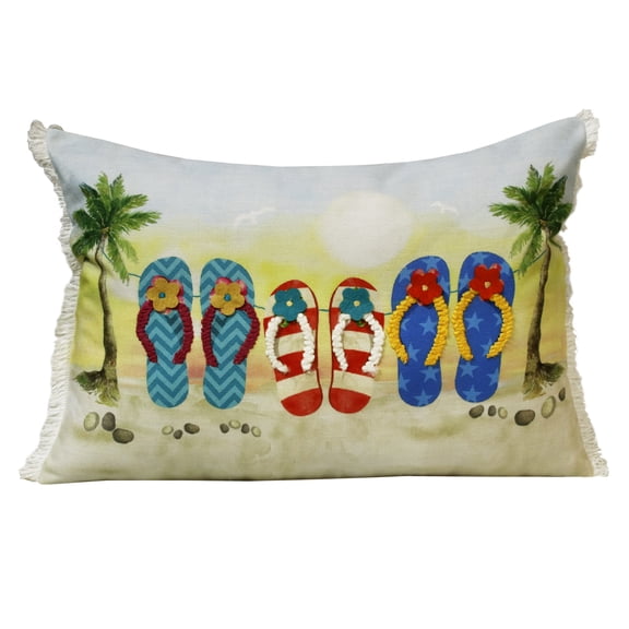 LR Home Panama Performance Poly Filled Pillow in Multicolored, 14" x 20"