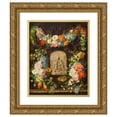 thumbnail image 1 of Pauline Koudelka-Schmerling 20x24 Gold Ornate Framed and Double Matted Museum Art Print Titled - Flower Wreath with Madonnen Relief (1834), 1 of 4