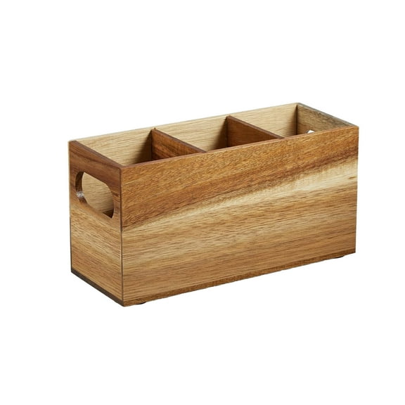 Paulownia Wood Cutlery Box Silverware Storage Countertop Box Party Cutlery Rack Knife Fork and Spoon Storage Box