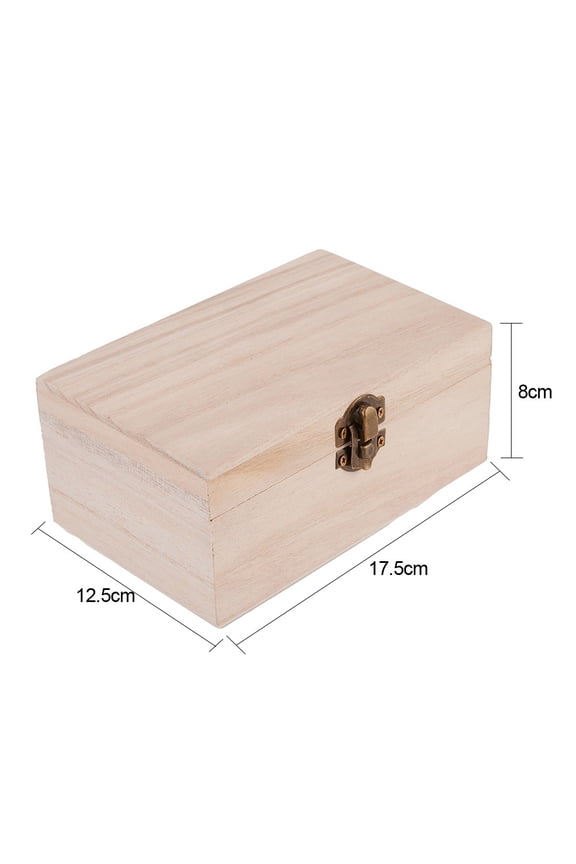 For Paulownia Wood Square Storage Box with Hinged Lid, Unfinished Wooden Craft Boxes for DIY Projects, Keepsakes, Jewelry, Home Organization (3 Sizes Available)