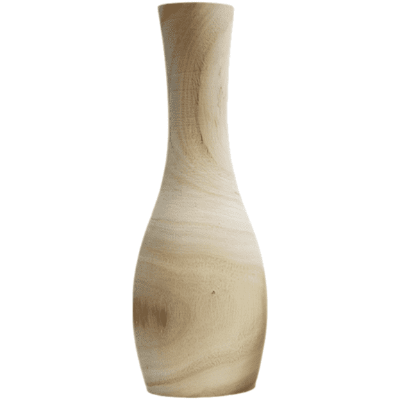 Paulownia Wood Vase, Elegant Wooden Flower Arrangement Ornament, Solid Decorative Wood Vases with Natural Grain, Modern Farmhouse Wooden Vase for Home Decor, Living Room, Wedding Gift