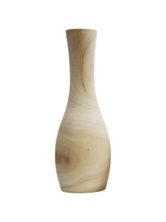 Paulownia Wood Vase, Elegant Wooden Flower Arrangement Ornament, Solid Decorative Wood Vases with Natural Grain, Modern Farmhouse Wooden Vase for Home Decor, Living Room, Wedding Gift