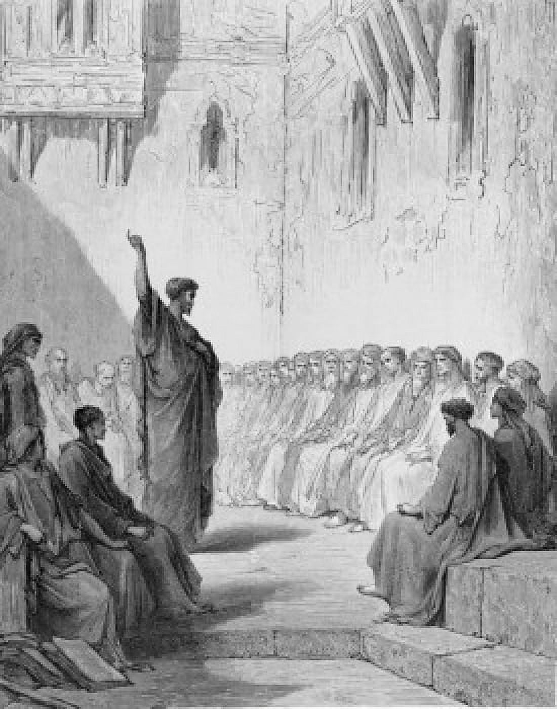Pauls Preaching at Thessalonica by Gustave Dore 1832-1883 Canvas Art - Gustave Dore (24 x 36)