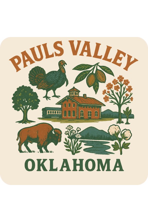 Pauls Valley Oklahoma Keepsakes Souvenir Vinyl Sticker – Destination Travel Keepsake Collectible (3-Inches Wide)
