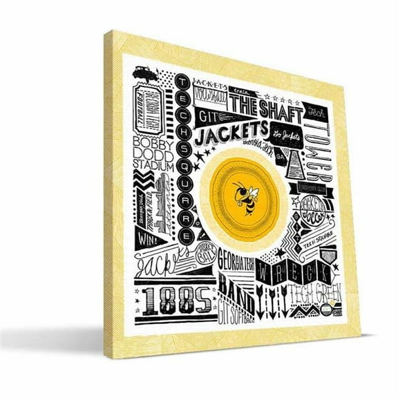 Paulson Designs GTPG2424 Georgia Tech Pictograph Canvas, 24 x 24 in.