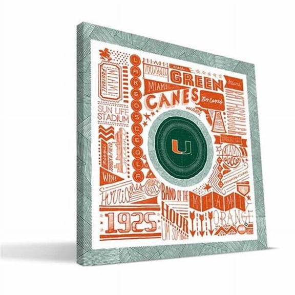Paulson Designs MIAPG2424 Miami Pictograph Canvas, 24 x 24 in.