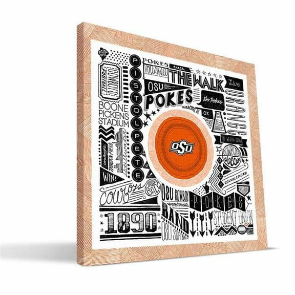 Paulson Designs OKSPG2424 Oklahoma State Pictograph Canvas, 24 x 24 in.