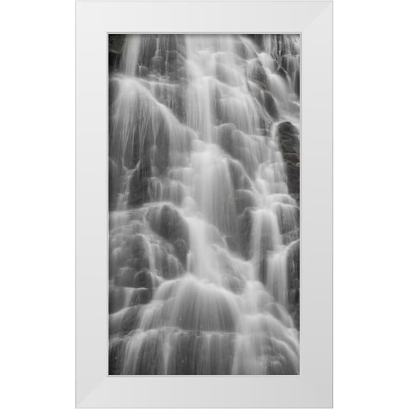 Paulson, Don 10x14 White Modern Wood Framed Museum Art Print Titled - North Carolina, Blue Ridge Crabtree Falls
