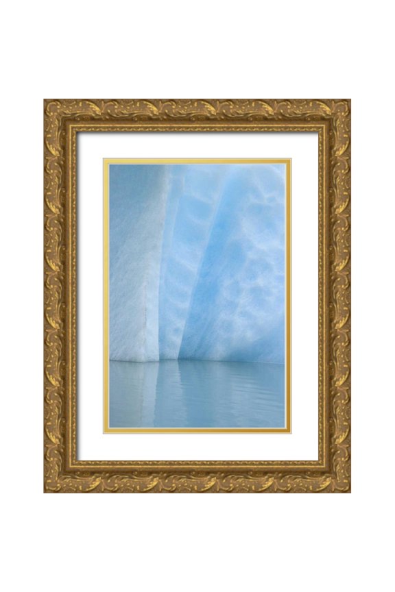 Paulson, Don 11x14 Gold Ornate Wood Framed with Double Matting Museum Art Print Titled - USA, Alaska, Alsek Lake Close-up of blue iceberg