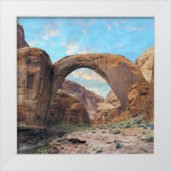 Paulson, Don 12x12 White Modern Wood Framed Museum Art Print Titled - Arizona Rainbow Bridge arch in Glen Canyon NRA
