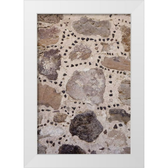 Paulson, Don 13x18 White Modern Wood Framed Museum Art Print Titled - Mexico Detail of traditional stone work on wall