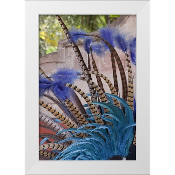 Paulson, Don 13x18 White Modern Wood Framed Museum Art Print Titled - Mexico, San Miguel de Allende Aztec headdress