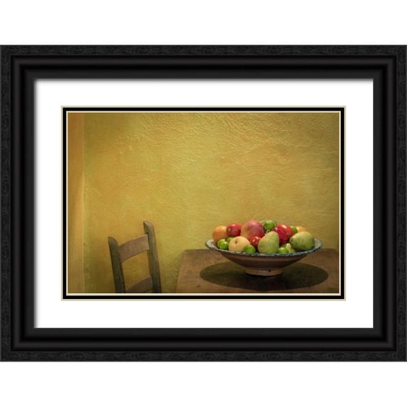 Paulson, Don 14x11 Black Ornate Wood Framed with Double Matting Museum Art Print Titled - Mexico, San Miguel de Allende Fruit bowl