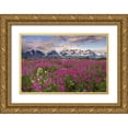 thumbnail image 1 of Paulson, Don 14x11 Gold Ornate Wood Framed with Double Matting Museum Art Print Titled - Alaska View of flowers and Fairweather Range, 1 of 4