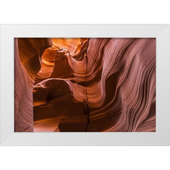Paulson, Don 14x11 White Modern Wood Framed Museum Art Print Titled - AZ, Canyon X Formation in eroded sandstone rock
