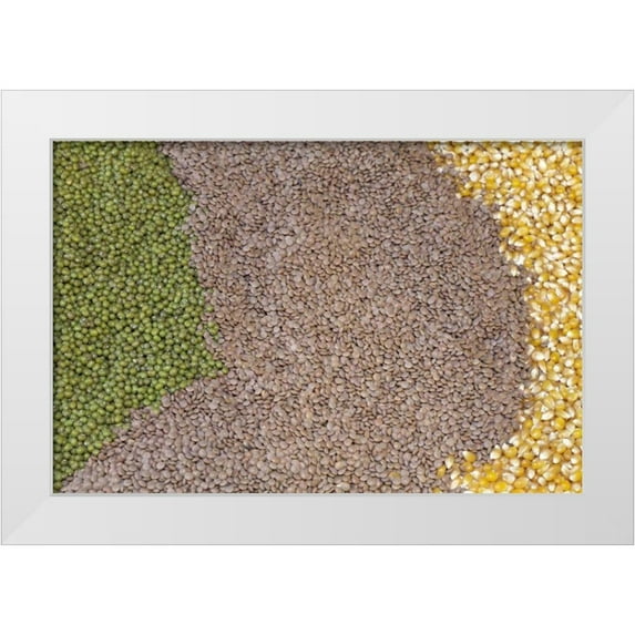 Paulson, Don 14x11 White Modern Wood Framed Museum Art Print Titled - Mexico, Tecate Display of grains