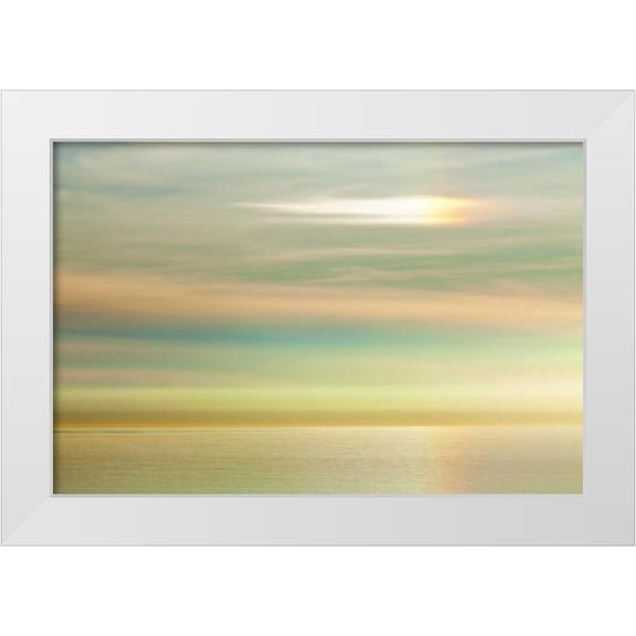 Paulson, Don 14x11 White Modern Wood Framed Museum Art Print Titled - USA, California, La Jolla Sunset on ocean