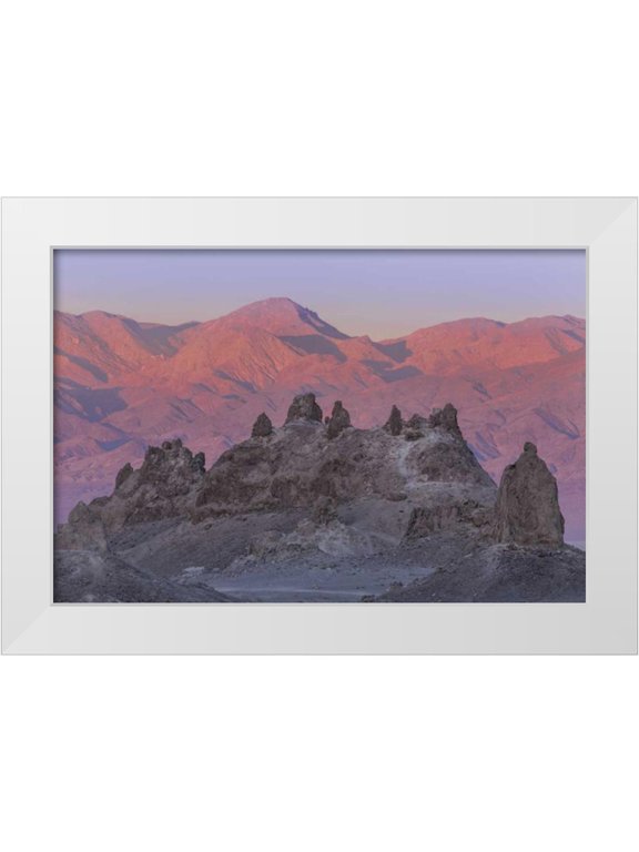 Paulson, Don 14x11 White Modern Wood Framed Museum Art Print Titled - USA, California Sunset on Trona Pinnacles