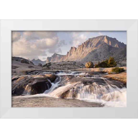 Paulson, Don 14x11 White Modern Wood Framed Museum Art Print Titled - WY, Bridger NF Rapids and Fremont Peak