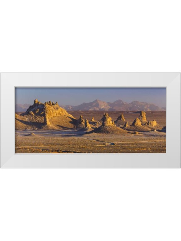 Paulson, Don 14x8 White Modern Wood Framed Museum Art Print Titled - USA, California Sunset on Trona Pinnacles