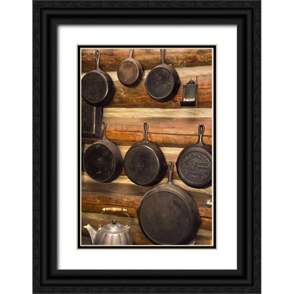 Paulson, Don 17x24 Black Ornate Wood Framed with Double Matting Museum Art Print Titled - MT, Lewis and Clark NF Skillets in the kitchen