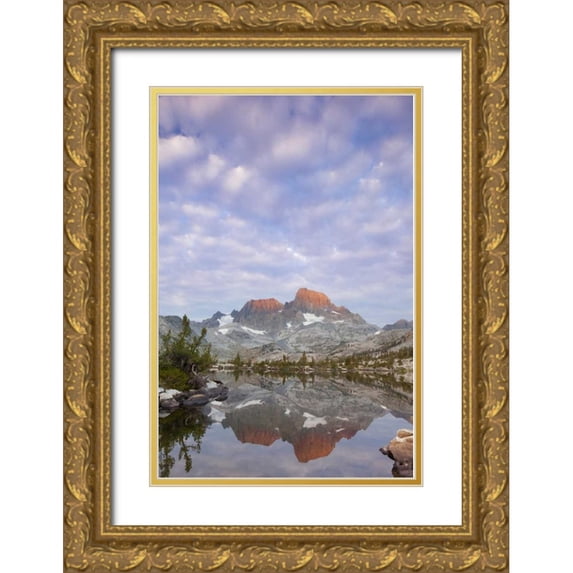 Paulson, Don 17x24 Gold Ornate Wood Framed with Double Matting Museum Art Print Titled - California Mountains reflect in Garnet Lake