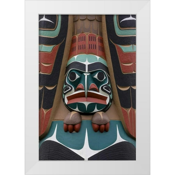 Paulson, Don 17x24 White Modern Wood Framed Museum Art Print Titled - USA, Washington State, Jamestown Totem art PR