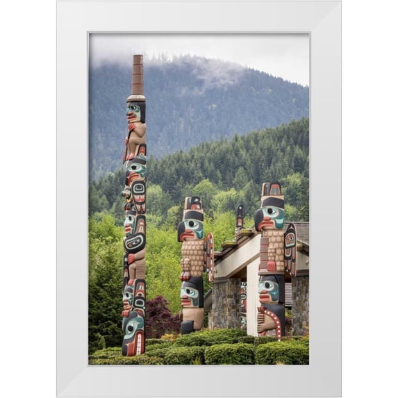 Paulson, Don 17x24 White Modern Wood Framed Museum Art Print Titled - USA, Washington State, Jamestown Totem art PR