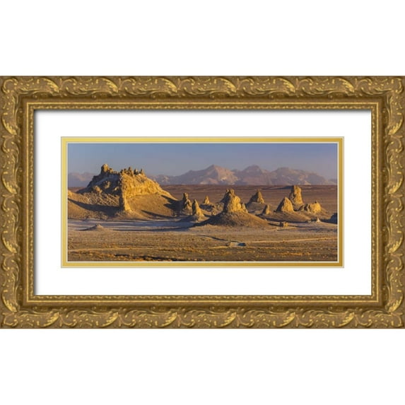 Paulson, Don 18x10 Gold Ornate Wood Framed with Double Matting Museum Art Print Titled - USA, California Sunset on Trona Pinnacles