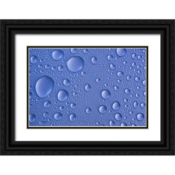 Paulson, Don 18x13 Black Ornate Wood Framed with Double Matting Museum Art Print Titled - Close-up of frozen water drops