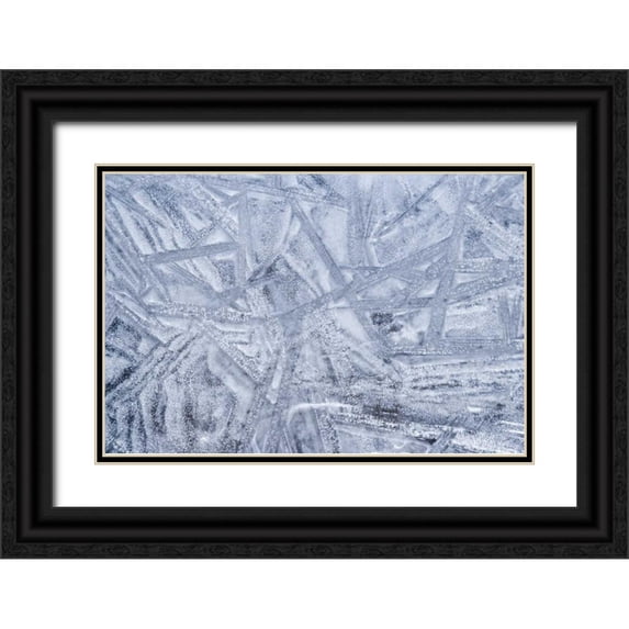 Paulson, Don 18x13 Black Ornate Wood Framed with Double Matting Museum Art Print Titled - USA, Washington State, Seabeck Patterns on ice