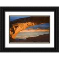 thumbnail image 1 of Paulson, Don 18x13 Black Ornate Wood Framed with Double Matting Museum Art Print Titled - UT, Arches NP Hikers at Skyline arch at sunset, 1 of 4