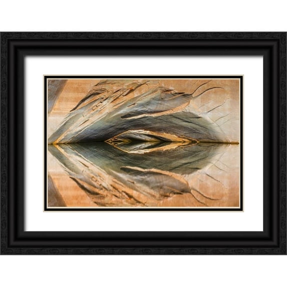 Paulson, Don 18x13 Black Ornate Wood Framed with Double Matting Museum Art Print Titled - Utah, Glen Canyon Abstract reflection sandstone