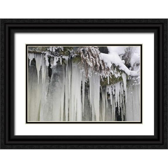 Paulson, Don 18x13 Black Ornate Wood Framed with Double Matting Museum Art Print Titled - Washington, Leavenworth Icicles and snow