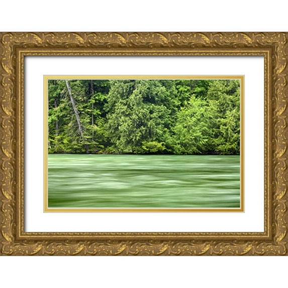 Paulson, Don 18x13 Gold Ornate Wood Framed with Double Matting Museum Art Print Titled - WA, Stehekin Stehekin River through the Cascades