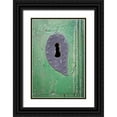 thumbnail image 1 of Paulson, Don 23x32 Black Ornate Wood Framed with Double Matting Museum Art Print Titled - Mexico Detail of wooden door and Key hole, 1 of 4