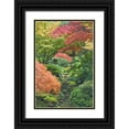 thumbnail image 1 of Paulson, Don 23x32 Black Ornate Wood Framed with Double Matting Museum Art Print Titled - Oregon, Portland Stone tower and pond, 1 of 4