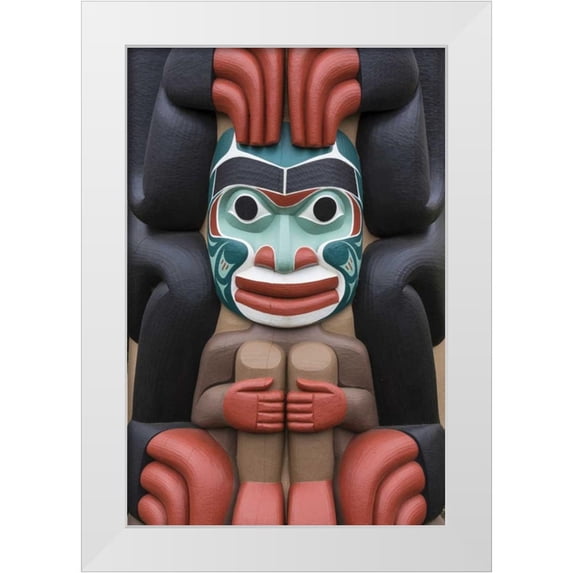 Paulson, Don 23x32 White Modern Wood Framed Museum Art Print Titled - USA, Washington State, Jamestown Totem art PR