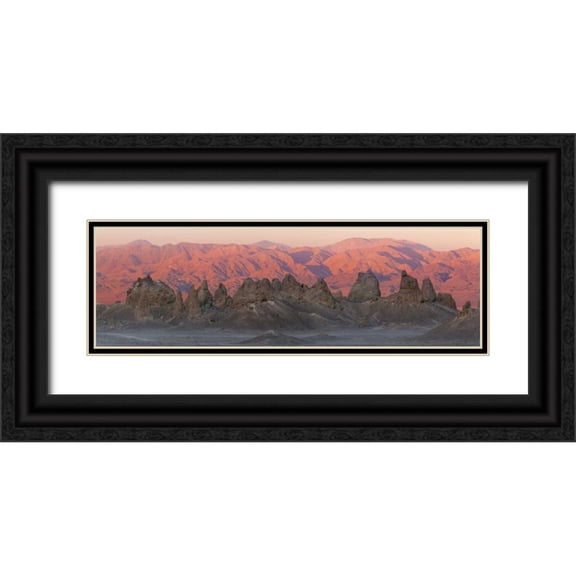 Paulson, Don 24x10 Black Ornate Wood Framed with Double Matting Museum Art Print Titled - California Panoramic of Trona Pinnacles