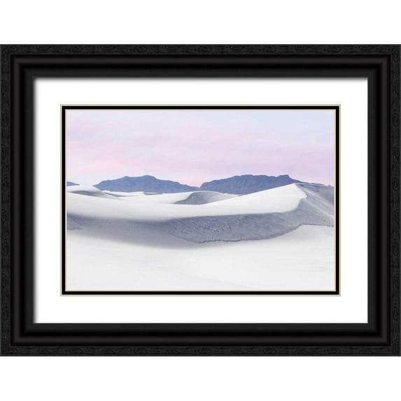 Paulson, Don 24x17 Black Ornate Wood Framed with Double Matting Museum Art Print Titled - New Mexico, White Sands NM Desert landscape