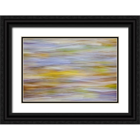 Paulson, Don 24x17 Black Ornate Wood Framed with Double Matting Museum Art Print Titled - WA, Seabeck Motion blur of fall leaves on beach