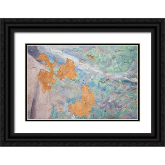 Paulson, Don 24x17 Black Ornate Wood Framed with Double Matting Museum Art Print Titled - Washington, Fort Hayden Abstract painted wall