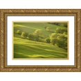 thumbnail image 1 of Paulson, Don 24x17 Gold Ornate Wood Framed with Double Matting Museum Art Print Titled - CA, Redwoods Sunrise on green sloping meadow, 1 of 4