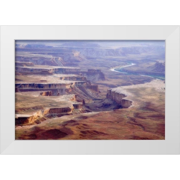 Paulson, Don 24x17 White Modern Wood Framed Museum Art Print Titled - UT, Canyonlands NP Green River Overlook