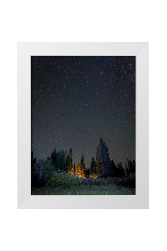 Paulson, Don 25x32 White Modern Wood Framed Museum Art Print Titled - USA, Colorado Night sky at Lost Lake Slough