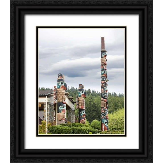 Paulson, Don 26x31 Black Ornate Wood Framed with Double Matting Museum Art Print Titled - USA, Washington State, Jamestown Totem art PR