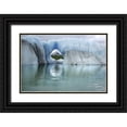 thumbnail image 1 of Paulson, Don 32x23 Black Ornate Wood Framed with Double Matting Museum Art Print Titled - AK, Alsek Lake Mountain through hole in iceberg, 1 of 4