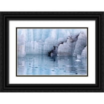 Paulson, Don 32x23 Black Ornate Wood Framed with Double Matting Museum Art Print Titled - Alaska, Glacier Bay NP Margerie Glacier